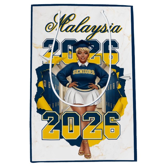 Klass 2026 Blå & Guld Studentexamen (Framsidan)