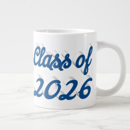 Klass 2026 blå script-examen jumbo mugg