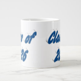 Klass 2026 blå typografi examen jumbo mugg