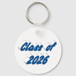 Klass 2026 blå typografi examen nyckelring