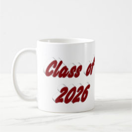 Klass 2026 burgunder typografi examen kaffemugg
