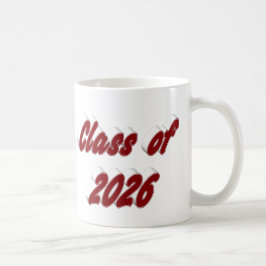 Klass 2026 burgunder typografi examen kaffemugg