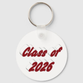 Klass 2026 burgunder typografi examen nyckelring