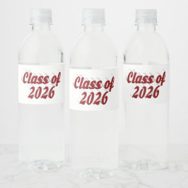 Klass 2026 burgundertext examenspresent  vattenflaskor etikett
