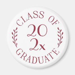 Klass 2026 examen Chic Burgundy typografi Magnet