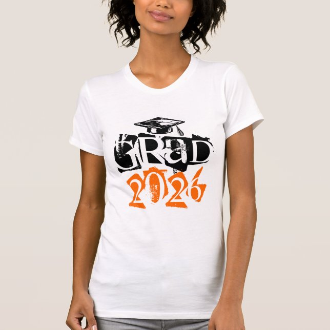 Klass 2026 examen grunge text examen t shirt (Framsida)
