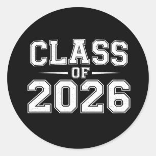 Klass 2026 Examen Utbildad Retro Vintage Runt Klistermärke