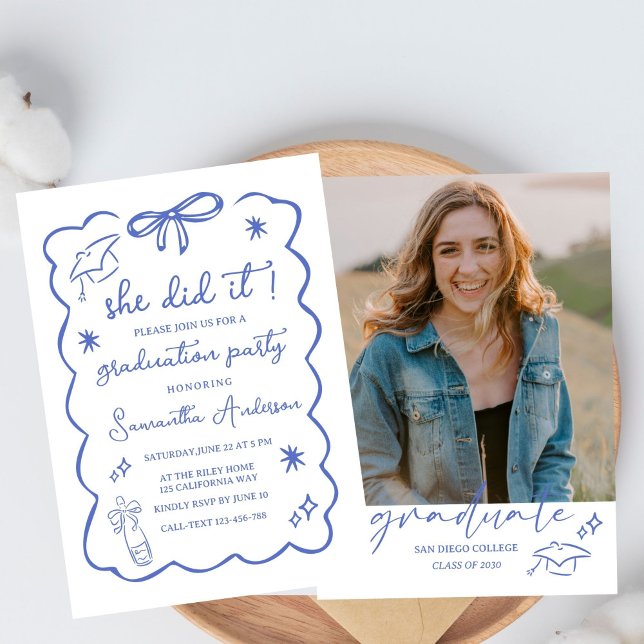 Klass 2026 Examenstillkännagivande, Svart  Bow doo Inbjudningar (Skapare uppladdad)