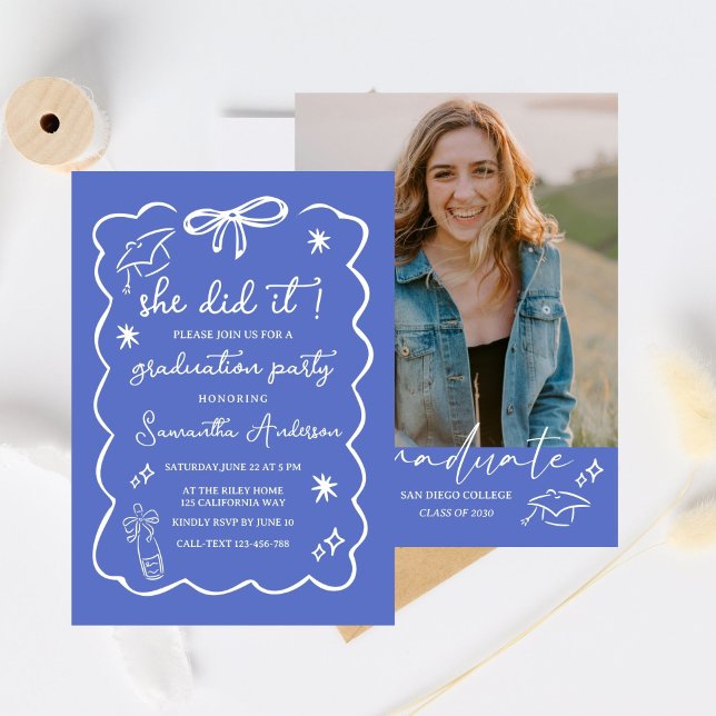 Klass 2026 Examenstillkännagivande, Svart  Bow doo Inbjudningar (Skapare uppladdad)