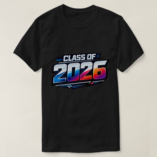 Klass 2026 Fet Modern Typografi T Shirt (Design framsida)