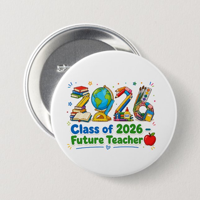 Klass 2026 Framtida Lärar Skolmaterial Konst Knapp (Framsida & baksida)
