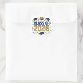 Klass 2026 fyrkantigt klistermärke