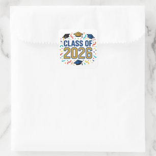 Klass 2026 fyrkantigt klistermärke