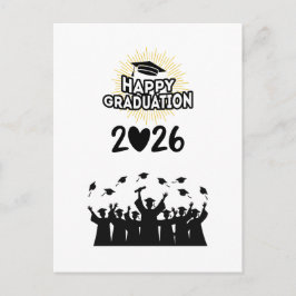 Klass 2026 Grattis på studenten - Minimalistisk Vykort