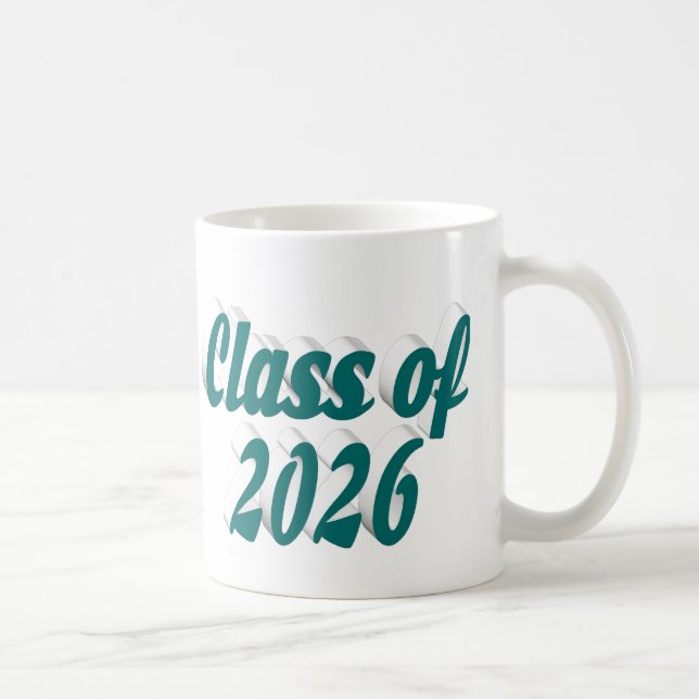 Klass 2026 grön text examen kaffemugg (Höger)