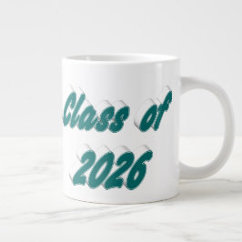 Klass 2026 grön typografi examen jumbo mugg