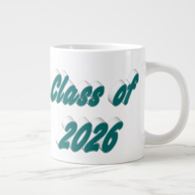Klass 2026 grön typografi examen jumbo mugg (Höger)