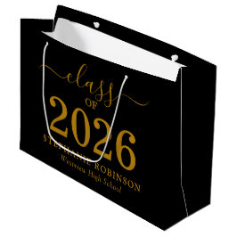 Klass 2026 Guldskrift på Svart Examen