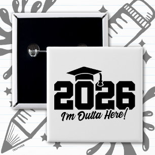 Klass 2026 Jag är borta här Examenspresent Knapp