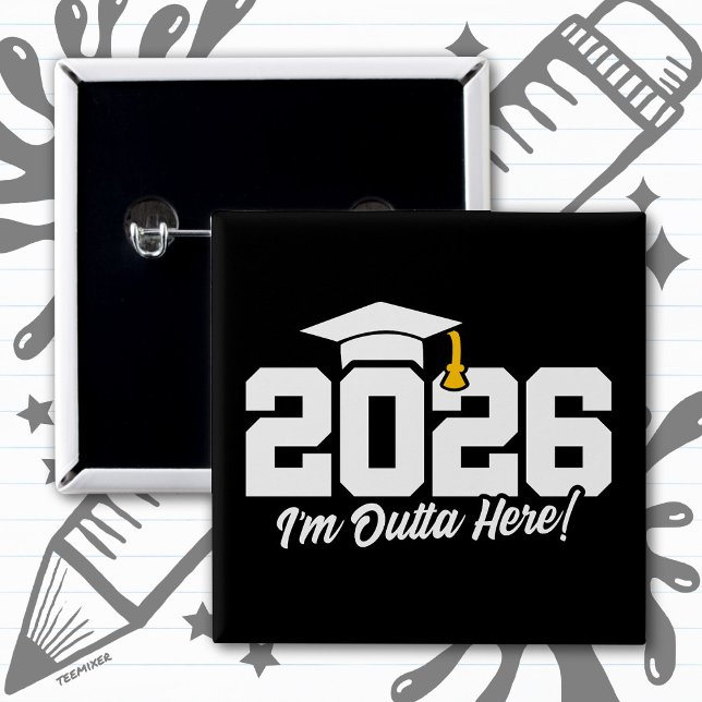 Klass 2026 Jag är borta här Examenspresent Knapp (Skapare uppladdad)