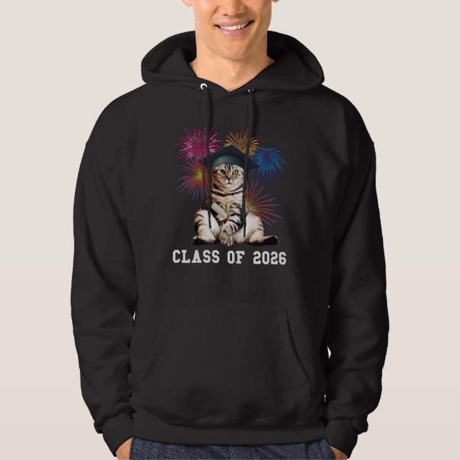 Klass 2026 kattälskare hoodie (Framsida)