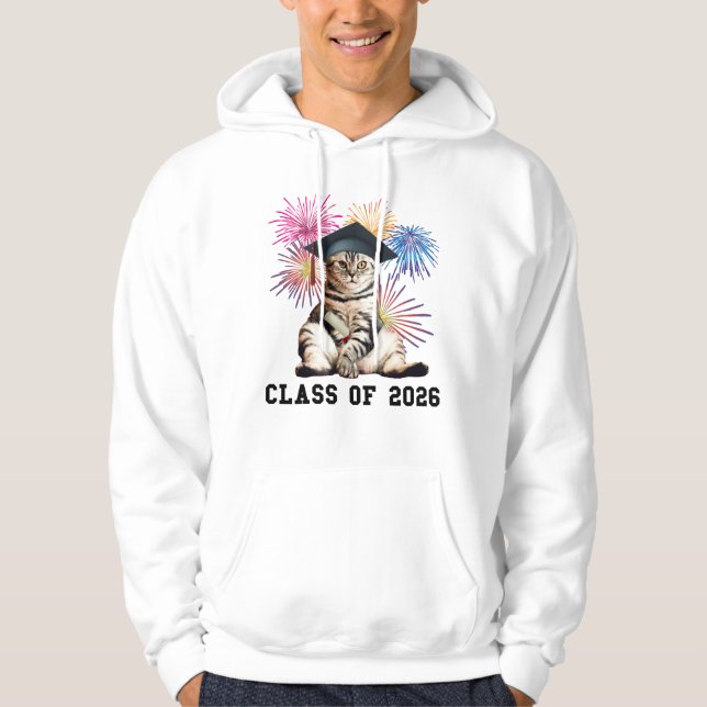 Klass 2026 kattälskare hoodie (Framsida)