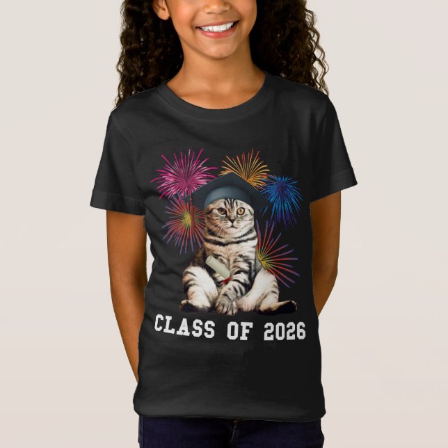 Klass 2026 Kattälskare T Shirt (Framsida)