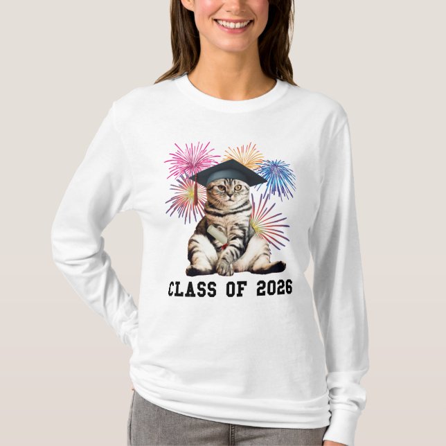 Klass 2026 kattälskare t shirt (Framsida)