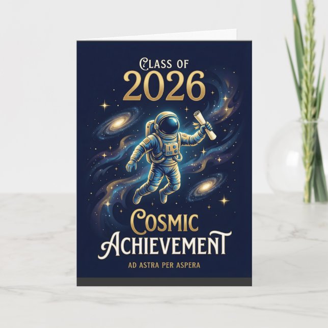 Klass 2026 Kosmisk Prestation Examen Kort (Framsida)