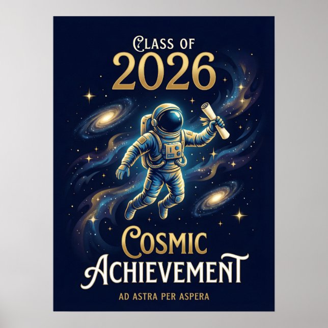 Klass 2026 Kosmisk Prestation Examen Poster (Framsidan)