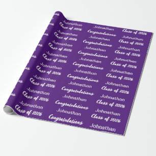 Klass 2026 Lila Grattis Examensnamn Presentpapper