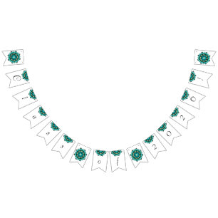Klass 2026! Mandala in aqua Vimplar