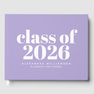Klass 2026 Modern Lavendel Personlig Gästböcker