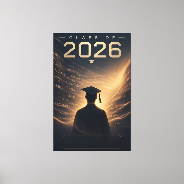 Klass 2026 Personlig Namn Examensdesign Canvastryck (Framsida)