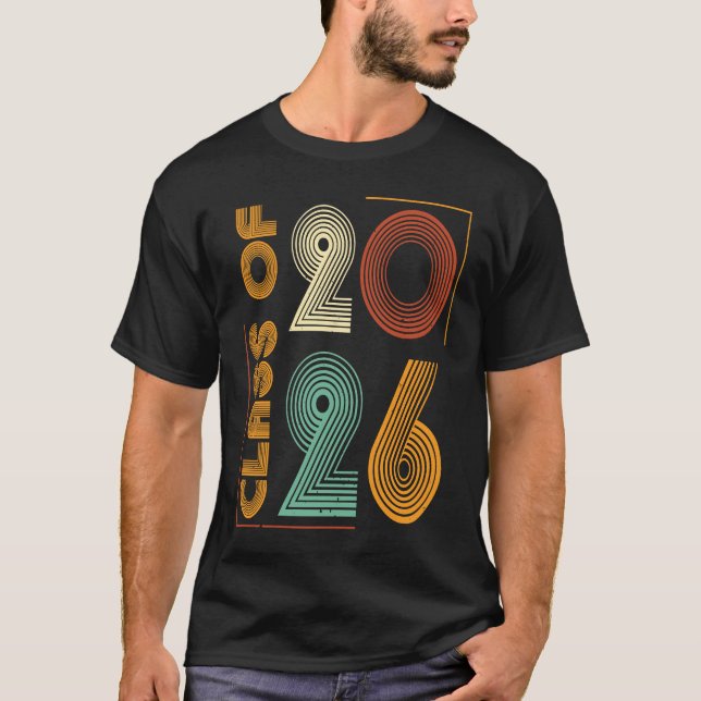 Klass 2026: Retro Student Senior 26 Studenten T Shirt (Framsida)