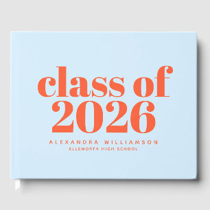 Klass 2026 Retrotypografi Blå Orange Gästböcker