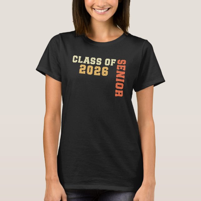 Klass 2026 Senior 2026 Examen 2025 Student T Shirt (Framsida)
