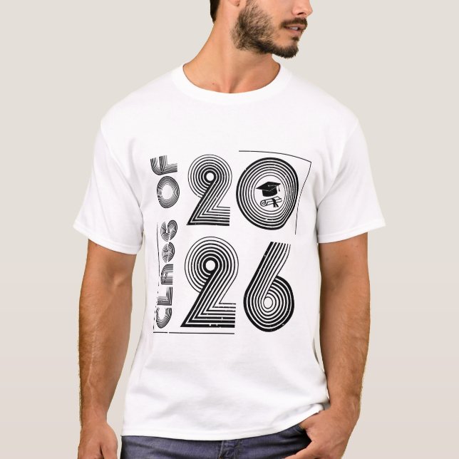 Klass 2026 Senior 2026 Studenten T Shirt (Framsida)