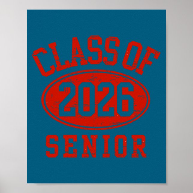 Klass 2026 Senior Back School Illustration Poster (Framsidan)