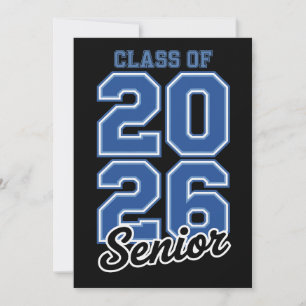 Klass 2026 Senior Blå Examen Utbildad Inbjudningar
