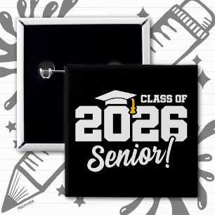Klass 2026 Senior Varsity Examen Roligt Citat Knapp