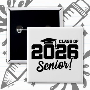 Klass 2026 Senior Varsity Examen Roligt Citat Knapp