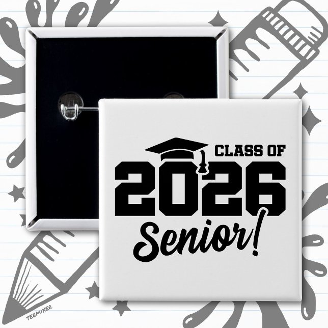 Klass 2026 Senior Varsity Examen Roligt Citat Knapp (Skapare uppladdad)