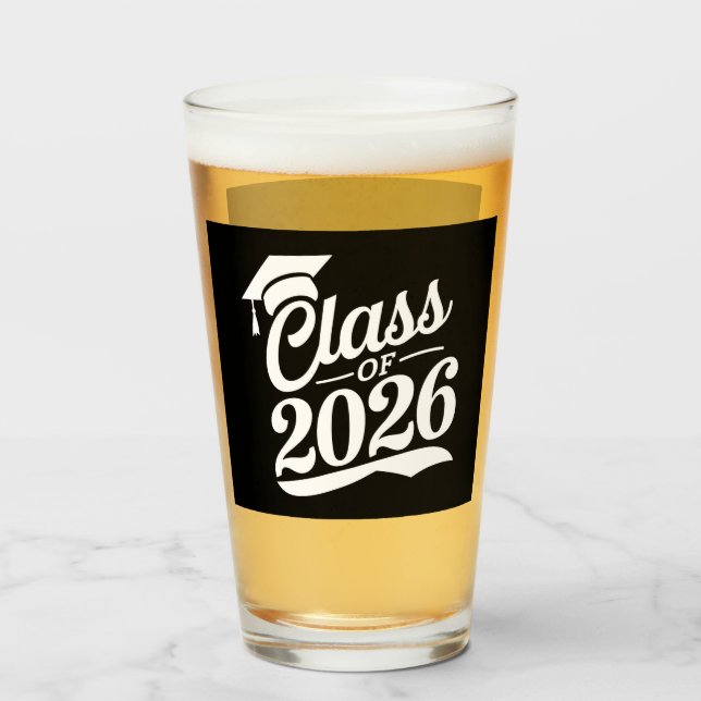 Klass 2026 Stolt Examens Student Examen Glaskopp (Framsida fylld)