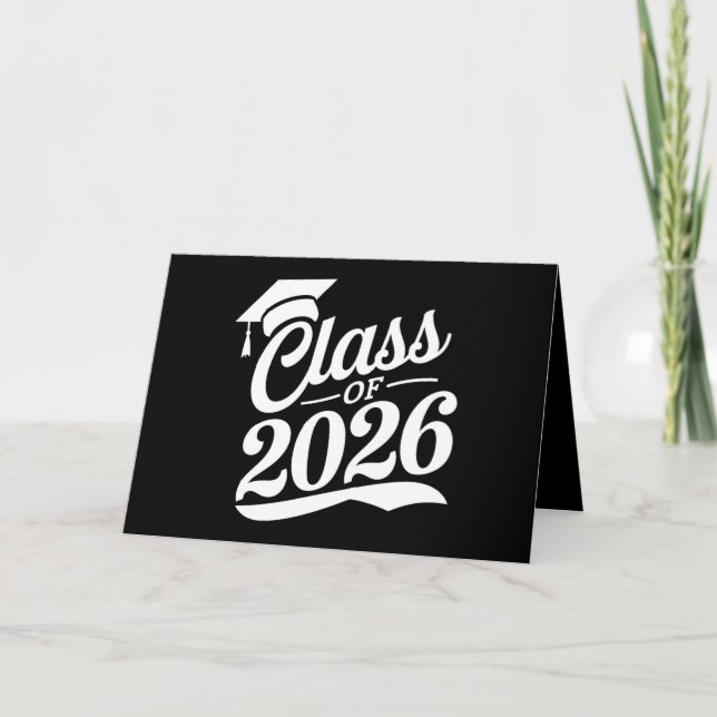 Klass 2026 Stolt Examens Student Examen Tack Kort (Framsida)
