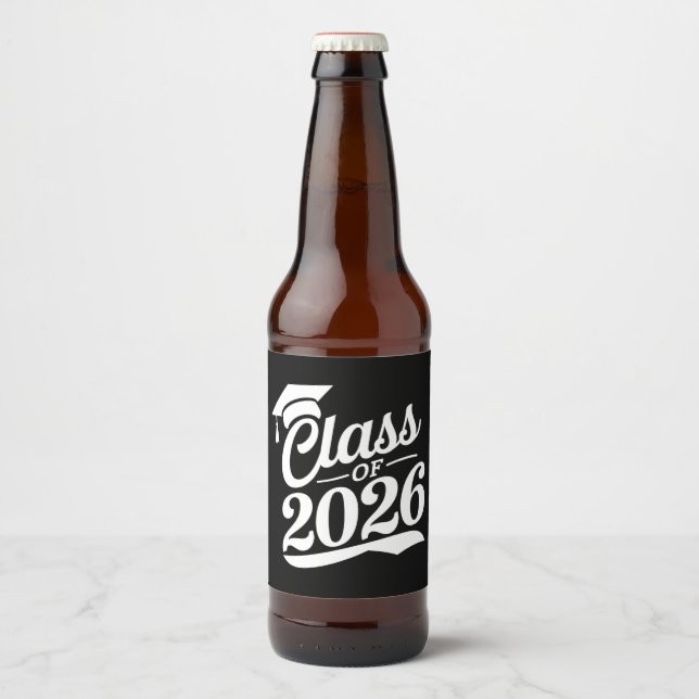 Klass 2026 Stolt Examens Studenter Examen Ölflaska Etikett (Framsida)