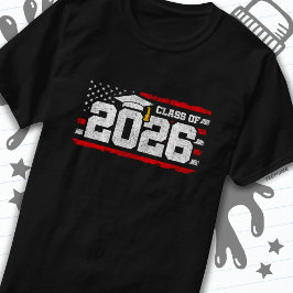 Klass 2026 Studenten American Flagga Senior 2026 T Shirt