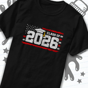 Klass 2026 Studenten American Flagga Senior 2026 T Shirt