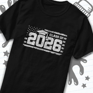 Klass 2026 Studenten American Flagga Senior 2026 T Shirt