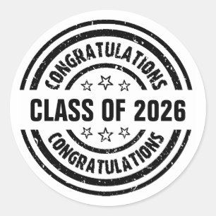 Klass 2026 Studenten Runt Klistermärke